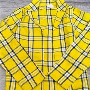 Clueless Claire As IF Y2K Yellow Plaid Blazer Medium